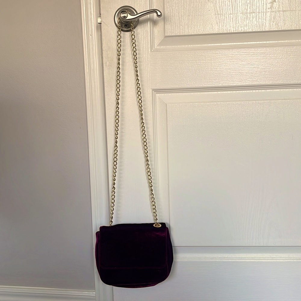 4 for $50 Velvet burgundy crossbody bag - Picture 2 of 6